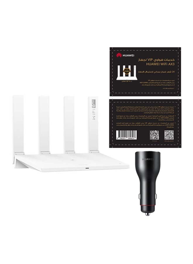 HUAWEI WS7100-20 Wifi Ax3 Dual Core Router With CP37 Car Charger And Huawei VIP Service Card White - Image 1