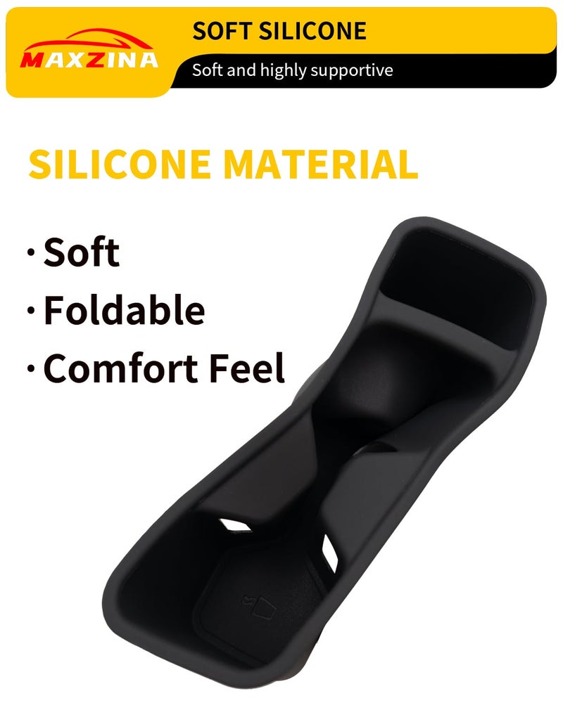 Maxzina Cup Holder Compatible with 2020-2025 Kia Telluride Cup Holder Silicone Insert Center Console Cup Holder Silicone Black Bottle Holder Interior Decoration for 2024 Telluride Accessories - Image 3