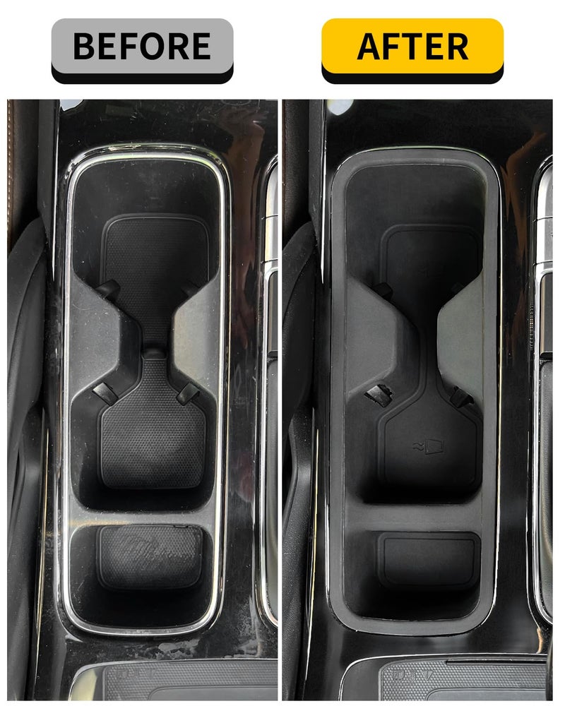 Maxzina Cup Holder Compatible with 2020-2025 Kia Telluride Cup Holder Silicone Insert Center Console Cup Holder Silicone Black Bottle Holder Interior Decoration for 2024 Telluride Accessories - Image 2