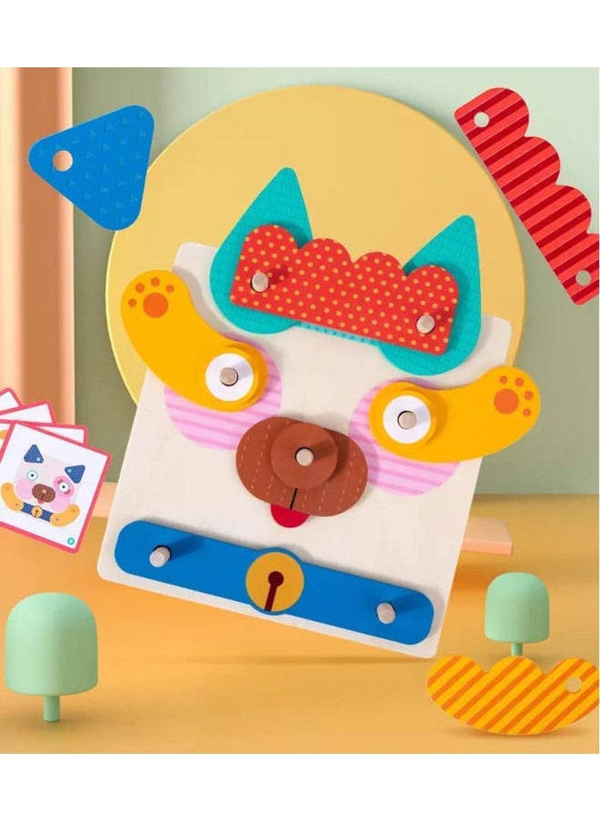 Cordova - Wooden creative face puzzle – Montessori educational toy for kids, DIY expression game - Image 1