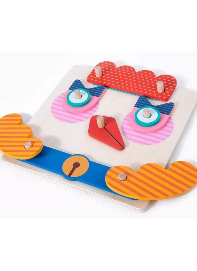 Cordova - Wooden creative face puzzle – Montessori educational toy for kids, DIY expression game - Image 1