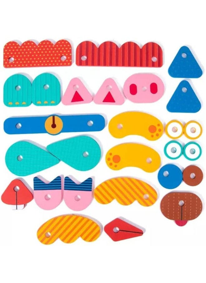 Cordova - Wooden creative face puzzle – Montessori educational toy for kids, DIY expression game - Image 1