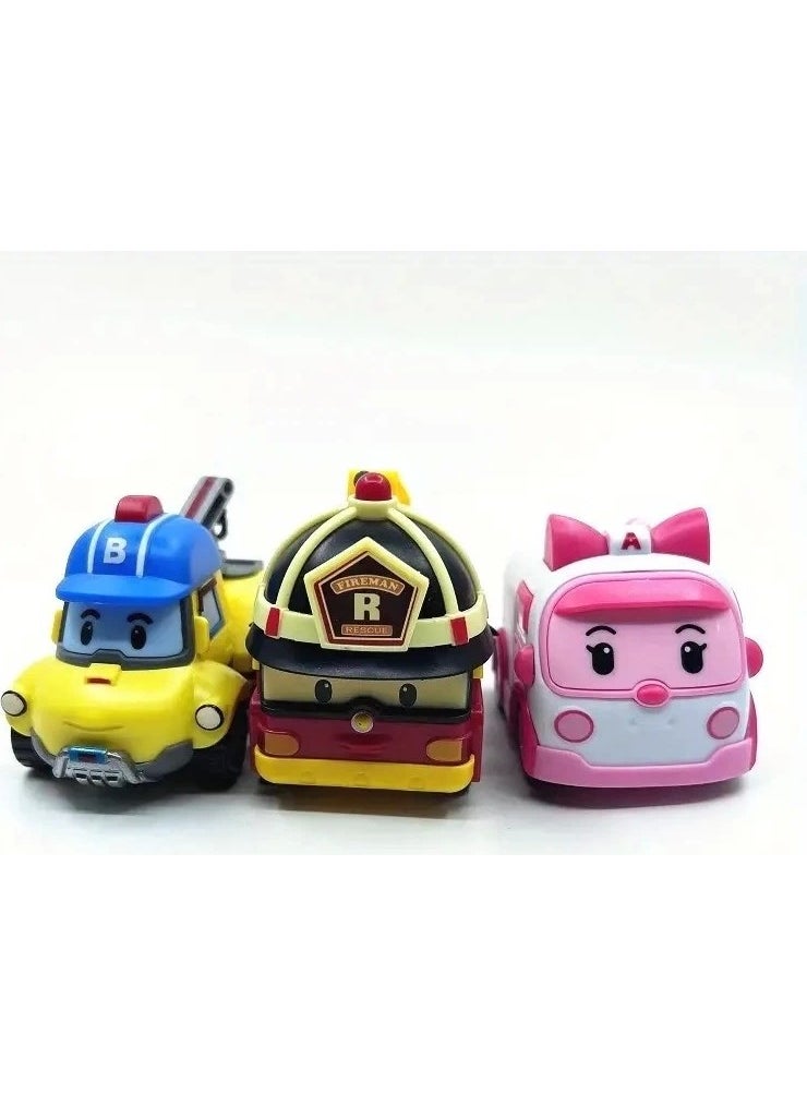 Robocar Poli Rubbing It Goes 3 Piece Set Roy - Bucky - Amber Equivalent  - Image 2