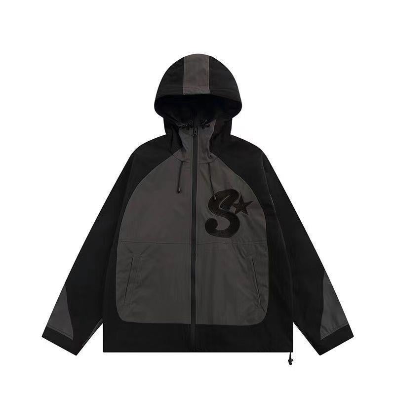 Autumn Hooded Jacket Casual Unisex Couple Windbreaker Coffee  - Image 2