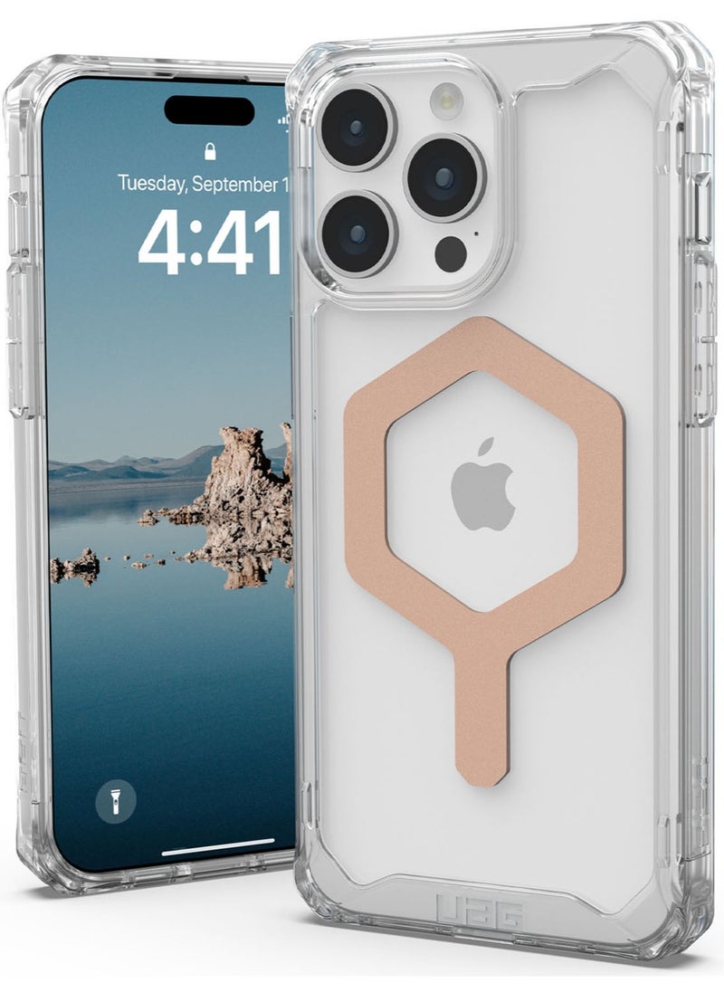 Urban Armor Gear - UAG Plyo MagSafe for iPhone 15 Pro Max Case Cover [16 Feet Drop Tested] - Ice / Rose Gold - Image 1