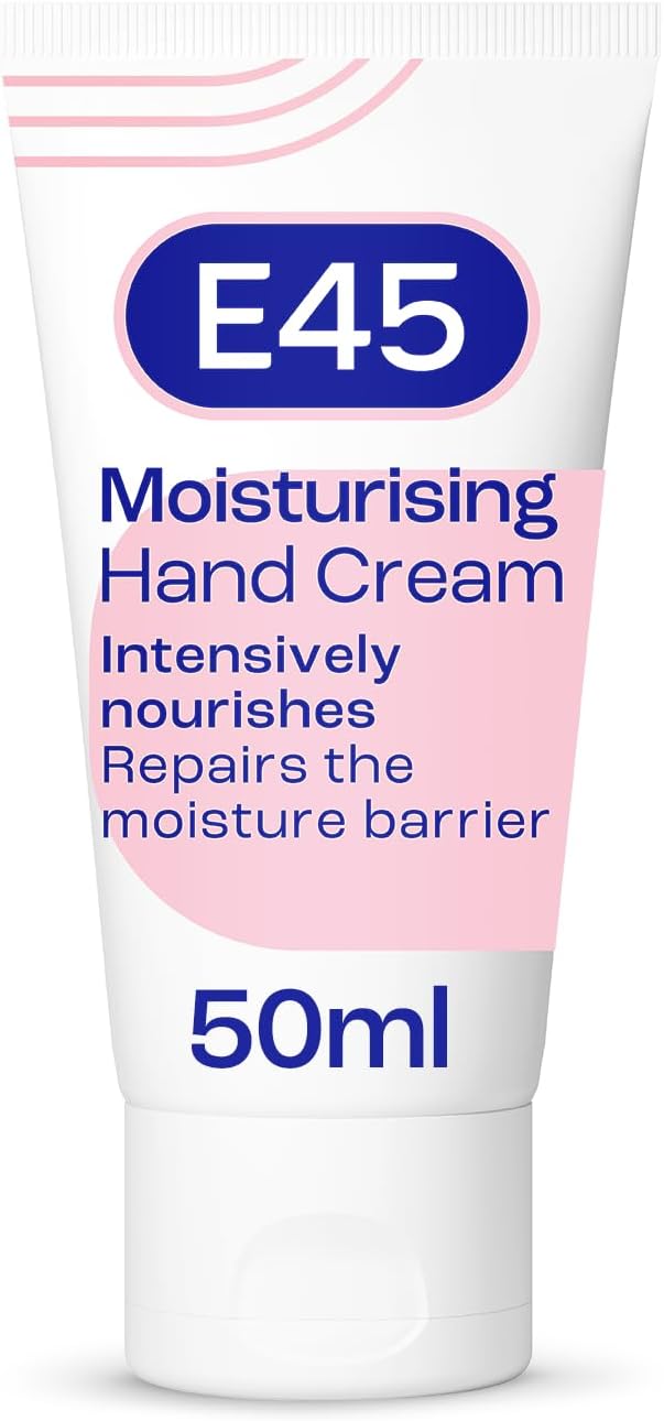 E45 Daily Hand Cream 50 ml E45 Hand Cream for Very Dry Hands Hand Moisturiser for Dry Skin and Sensitive Skin NonGreasy Hand Repair Cream for Soft and Supple Hands Fast Absorption Formula - Image 1