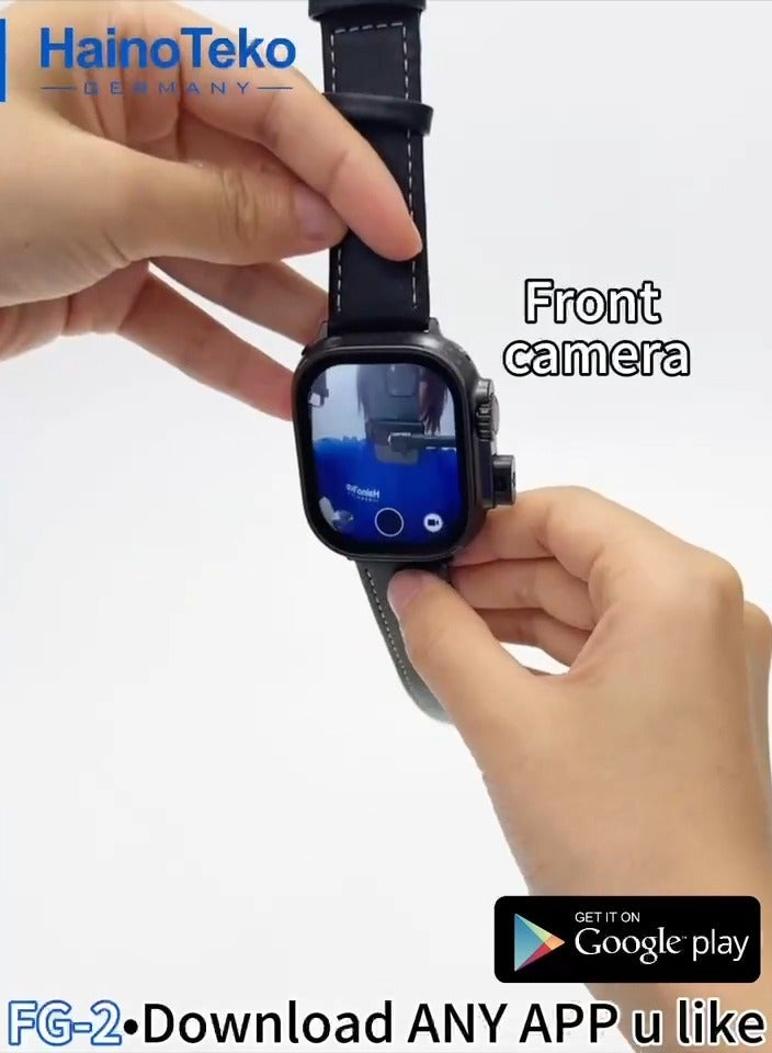 Haino Teko Haino Teko FG-2 5G Android Smart Watch with 5G SIM Support, Built-in Front and Back Camera, GPS Tracking, and Fitness Monitoring – Stylish Black Design for Ladies and Gents – Perfect for Calls, Messaging, Navigation, and Health Tracking - Image 4