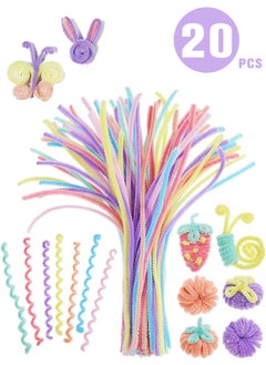 Lemon 20 Pcs Top Twisting Stick, Fuzzy Craft DIY, Colorful Fuzzy Wire  Craft Pipe, Chenille Wire Plush  - Image 1