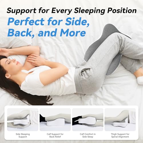 UJPFEO Knee Pillow for Side Sleepers,Leg Pillows for Sciatica,Knees,HIPS,Joints Between Legs,Back Pain Relief When Side Sleeping Spine Alignment Support for Knee Surgery Recovery - Image 5