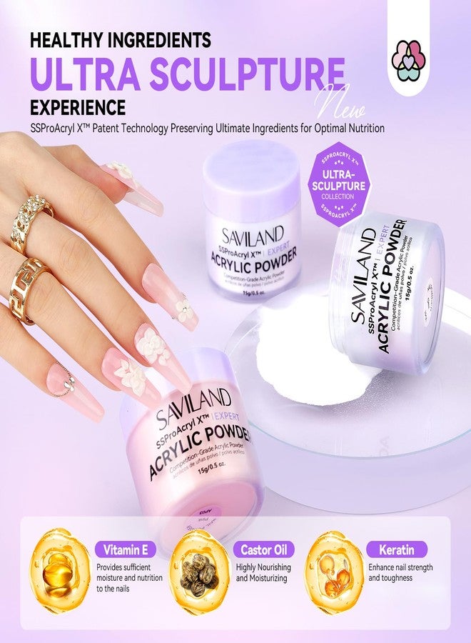 SAVILAND Professional Acrylic Nail Kit with Drill: Nail Kit Acrylic Set with 4OZ High Volumn EMA Monomer Nail Table Mat Essential Oil Nail Brush Nail Drill Kit Nail Extension Carving Women DIY Salon - Image 5