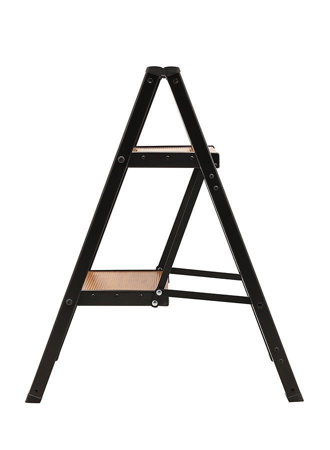 LAWAZIM Pro7 2-Step Folding Ladder - Brown - 150kg Load Capacity Step Stool with Wide Anti-Slip Pedals, Space-Saving Design, Support Rod Structure, and Noise-Free Feet - for Indoor and Outdoor Use - Image 2