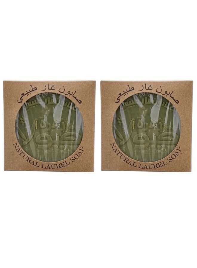 viola flower Natural laurel soap with olive oil and laurel oil – moisturizing and deep cleansing for skin and hair – Turkish made (2 pieces) - Image 1
