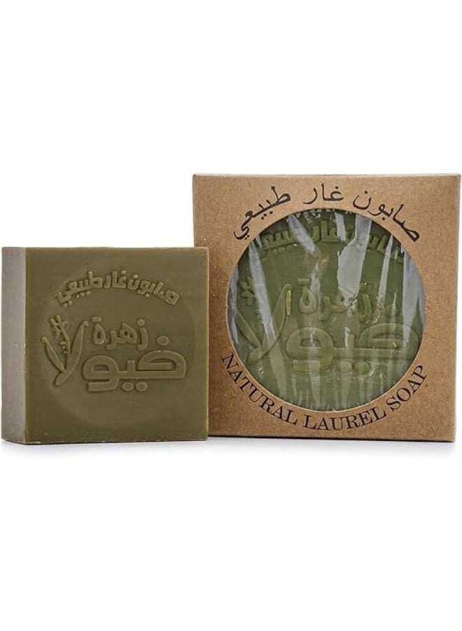 viola flower Natural laurel soap with olive oil and laurel oil – moisturizing and deep cleansing for skin and hair – Turkish made (2 pieces) - Image 3