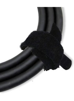 erorex 50 Pcs Reusable Fastening Cable Ties Microfiber Cloth 6 Inch Hook And Loop Cord Ties Black  - Image 4