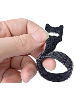 erorex 50 Pcs Reusable Fastening Cable Ties Microfiber Cloth 6 Inch Hook And Loop Cord Ties Black  - Image 5