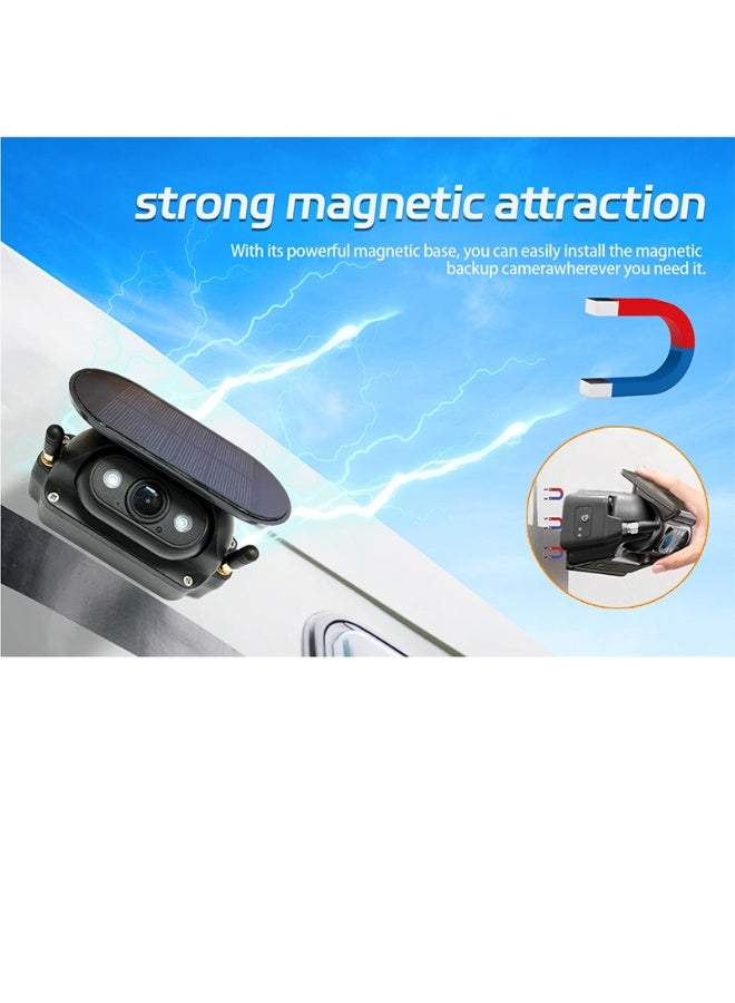 Solar Powered Wireless Magnetic Backup Camera 7 Inch 1080P Monitor System for Truck Powered Rechargeable Waterproof - Image 4