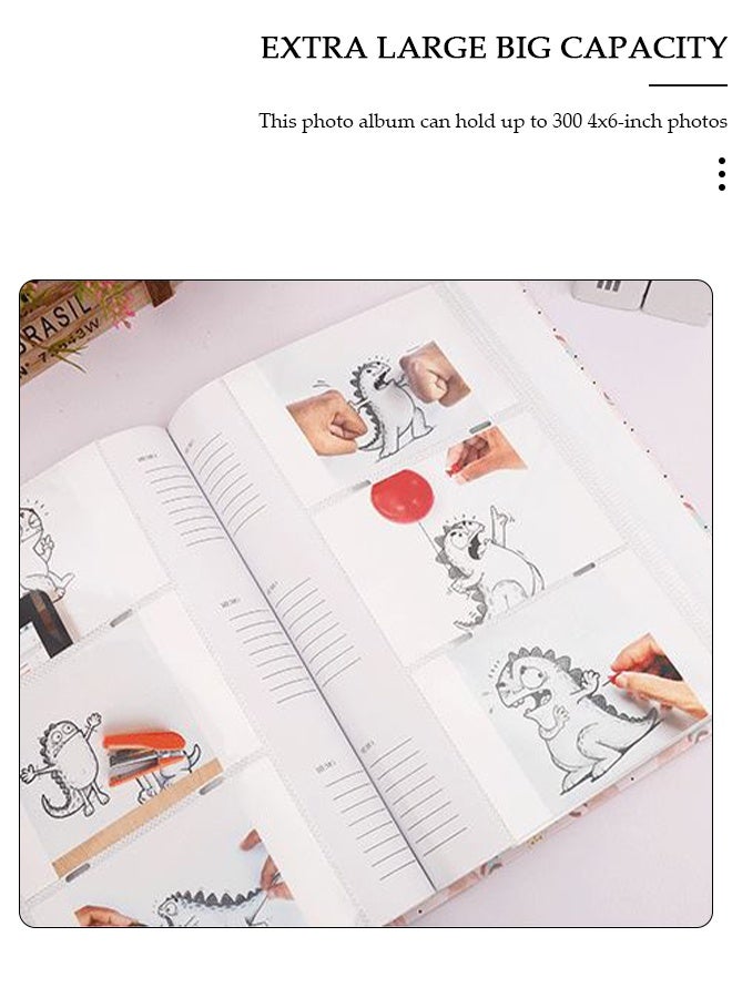 DUNISO ألبوم صور كرتوني بـ 300 جيب للصور بحجم 6 بوصات ألبوم صور محمول للعائلة والزفاف للأولاد والبنات - Image 5