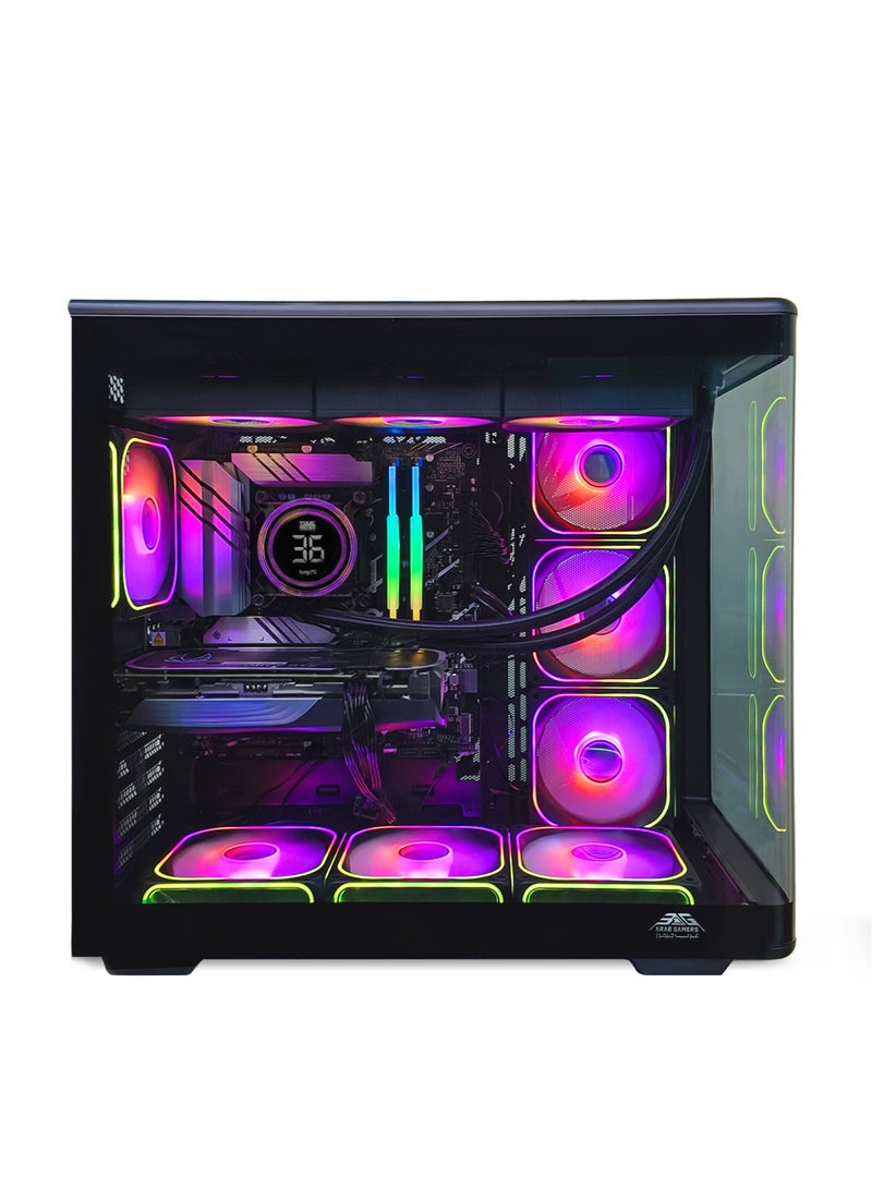 عرب جيمرز كمبيوتر ألعاب، إنتل ألترا 5 245KF، RTX 5070 12 جيجابايت، 32 جيجابايت رام، 1 تيرابايت SSD، واي فاي+بلوتوث، ويندوز 11 برو، كيس أسود بإضاءة RGB - Image 4