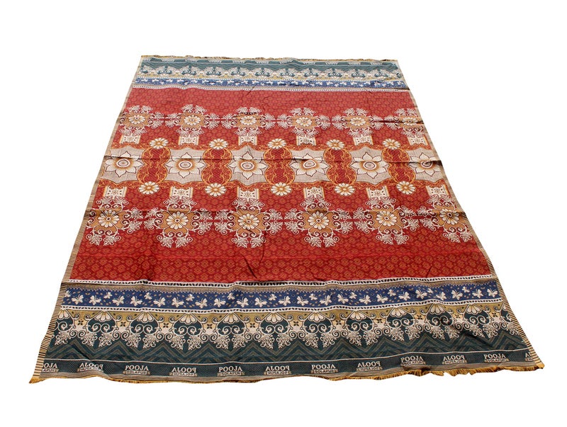 Mandhania Cotton Double Blanket, Multicolour, pack of 1 - Image 2