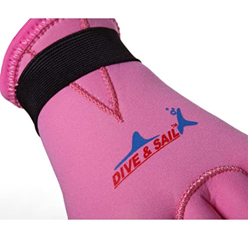 EXCEREY Kids Neoprene Skid-Proof Wetsuit Diving Gloves 3MM Surf Snorkeling Gloves(Pink, S) - Image 3
