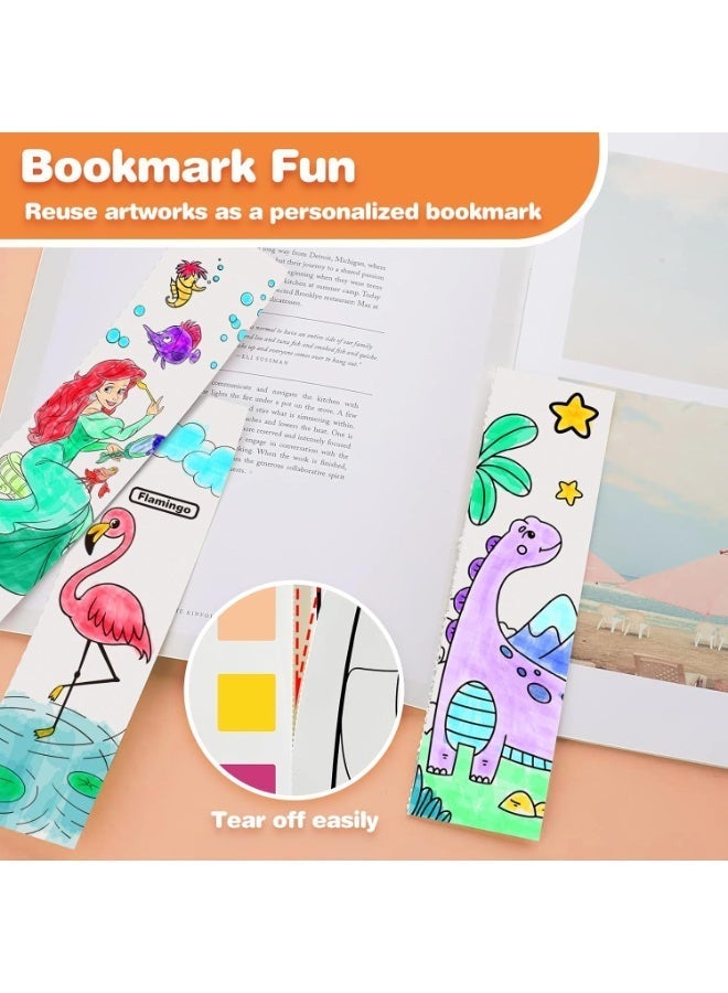 2-Piece Watercolor Coloring Books for Kids, Mess-Free Pocket Watercolor Set for Children, Arts and Crafts Watercolor Kit, Gift for Boys, Girls, and Princesses, Assorted Designs - Image 4