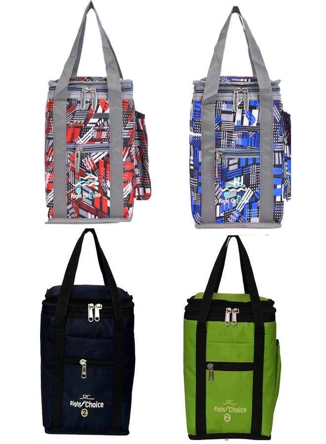 RIGHT CHOICE Combo Offer Lunch Bags Branded Carry on Tote for School Office. (Parrot + red + Black + Grey) - Image 1