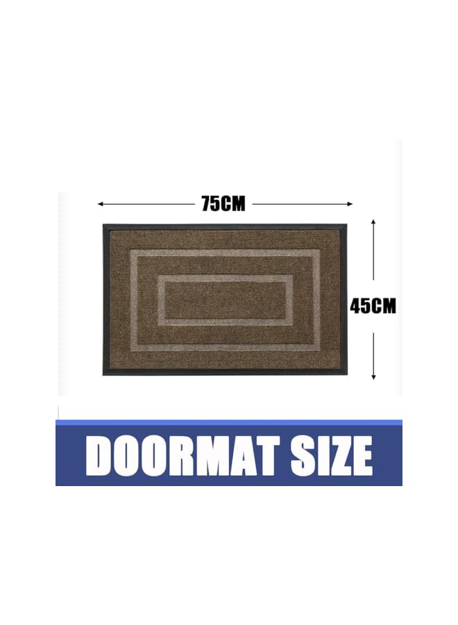 The Bros Super absorbent and moisture-proof door mat, [75 * 45CM] Outdoor and indoor door mat, home welcome mat, rubber welcome door mat, suitable for your home entrance, courtyard, office door (Brown【B】) - Image 2