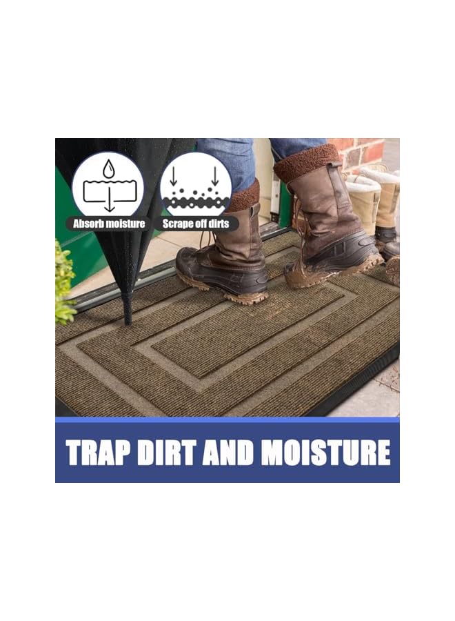 The Bros Super absorbent and moisture-proof door mat, [75 * 45CM] Outdoor and indoor door mat, home welcome mat, rubber welcome door mat, suitable for your home entrance, courtyard, office door (Brown【B】) - Image 5