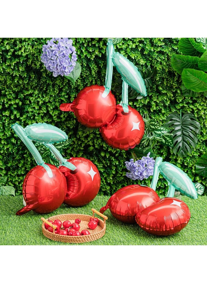 Hungdao بالونات كرز هوندوا 12 قطعة بالونات فويل بموضوع الكرز زينة حفلات الصيف لزفاف عيد الميلاد لوازم الحفلات - Image 3