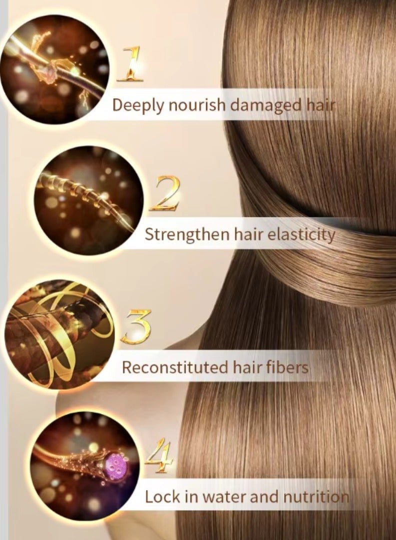 KERATIN قناع شعر الكيراتين للعناية بالشعر 1000 مل - يصلح ويغذي الشعر التالف والخشن - مرطب طبيعي - مرطب - ملسّ - لامع - مقوّي - قناع شعر الكيراتين بجوز البرازيل - Image 3