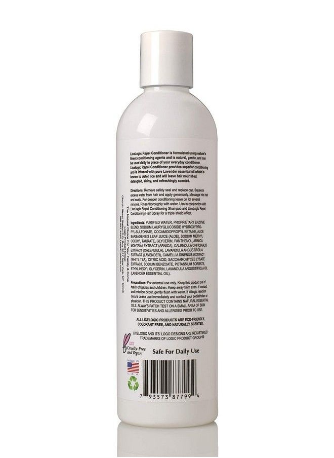 LiceLogic - Naturally Derived Lice Repel Conditioner Made With Licezyme | Prevent Super Lice And Nits 8 Oz Lavender Lice Prevention Hair Detangler Safe Non Toxic Ingredients Pesticide Paraben And Phthalate Free - Image 1