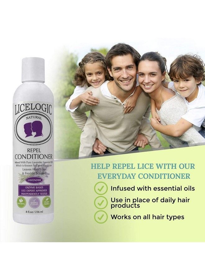 LiceLogic - Naturally Derived Lice Repel Conditioner Made With Licezyme | Prevent Super Lice And Nits 8 Oz Lavender Lice Prevention Hair Detangler Safe Non Toxic Ingredients Pesticide Paraben And Phthalate Free - Image 1
