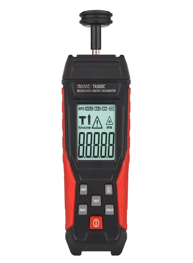 TASI Tachometer Contact& Non-contact Digital Tachometer Photo Tachometer 3～100000RPM High Accuracy RPM Tachometer Backlit Display Data Hold Auto Power Off - Image 1