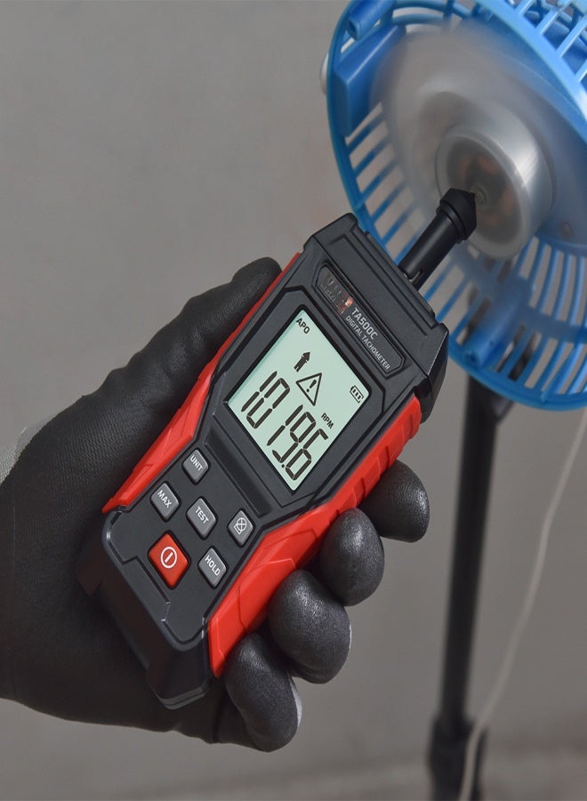 TASI Tachometer Contact& Non-contact Digital Tachometer Photo Tachometer 3～100000RPM High Accuracy RPM Tachometer Backlit Display Data Hold Auto Power Off - Image 5
