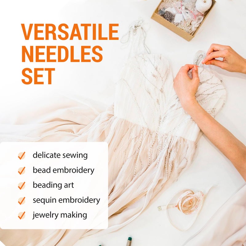 VONEEDL 60 Straight Beading Needles With Convenient Storage Tube Size 11-0.4Mm (0.015In) Extra Fine Thread Needles - Perfect For Bead And Sequin Embroidery  Jewelry Making  Crafting  And Diy - Image 4