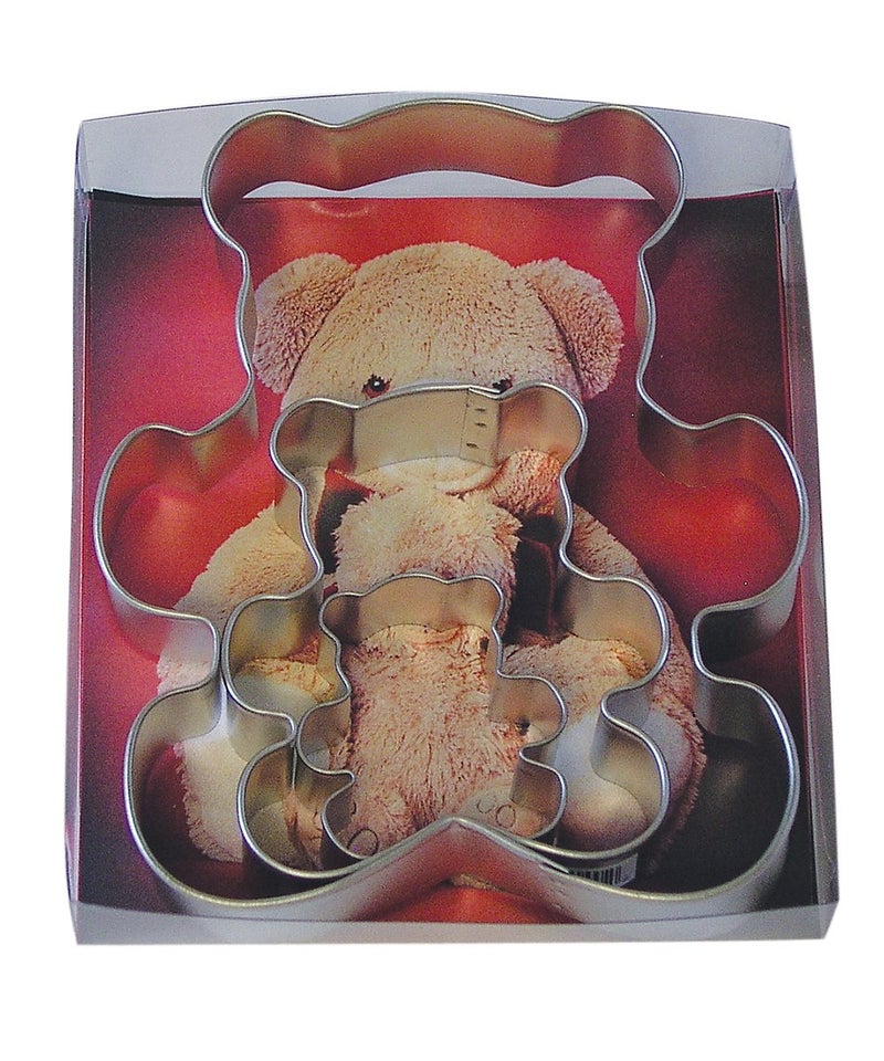 R&M RM International Teddy Bear Cookie Cutters Assorted Sizes 3Piece Set 