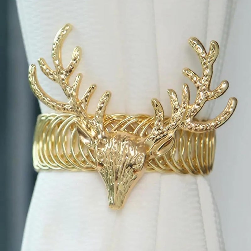 Chinflly Curtain Tiebacks Metal Gold Deer Elegant Curtain Holdbacks Hooks for Office Home Decor, 2 Packs - Image 5