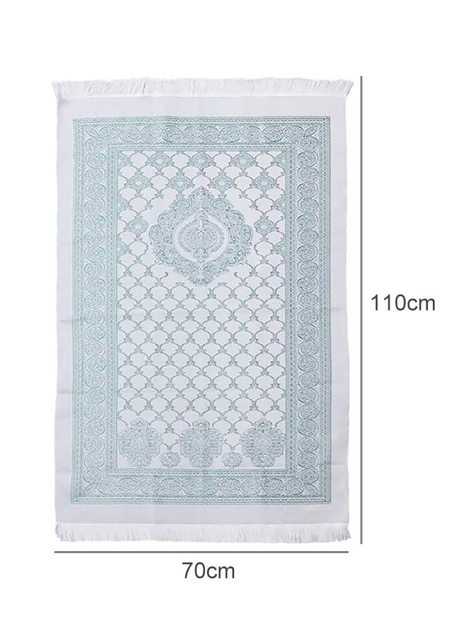 وهاواي Muslim Prayer Rug and Beads with Elegant Slub Fabric Bag, Thin Lightweight Polyester Prayer Mat, Ramadan Prayer Blanket, for Gifts, Ramadan, Prayer 70x110cm Army Green - Image 2