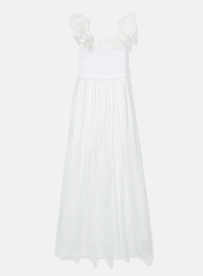 American Eagle Ruffled Cotton Maxi Dress
