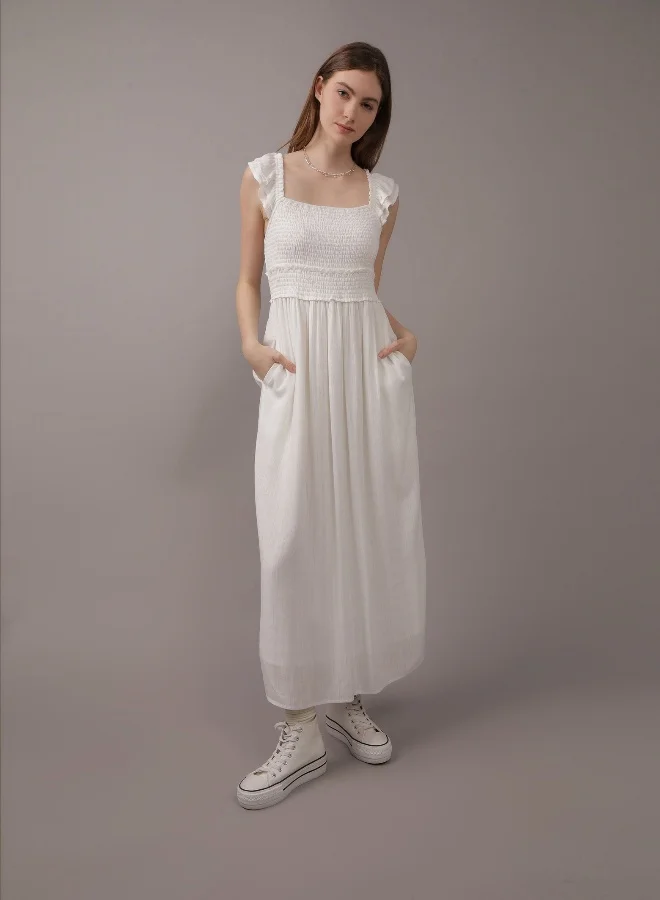 American Eagle Ruffled Cotton Maxi Dress