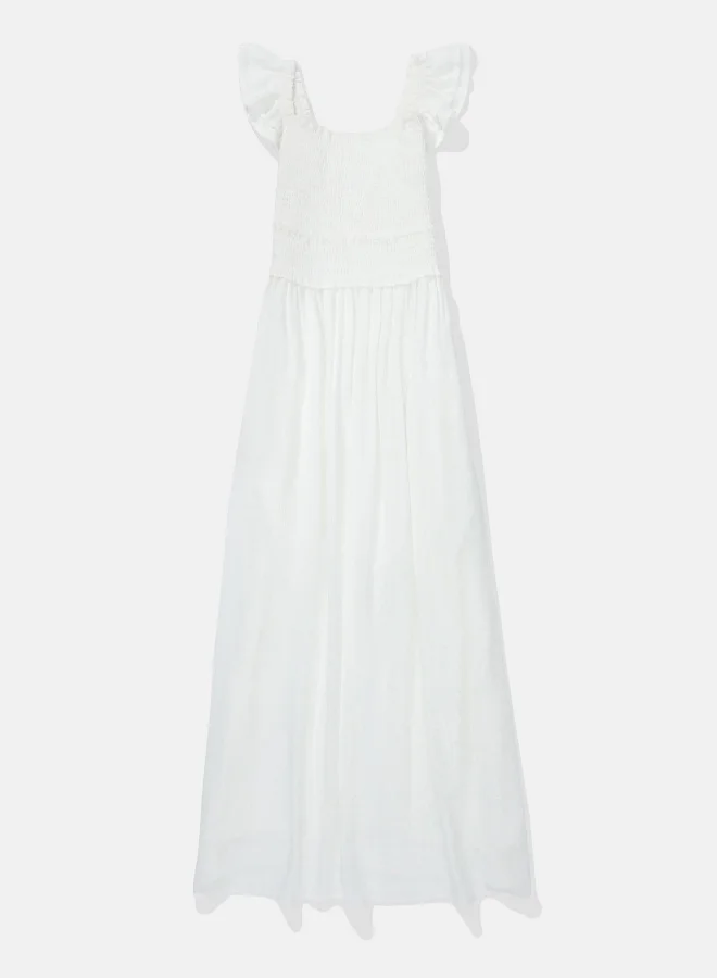American Eagle Ruffled Cotton Maxi Dress