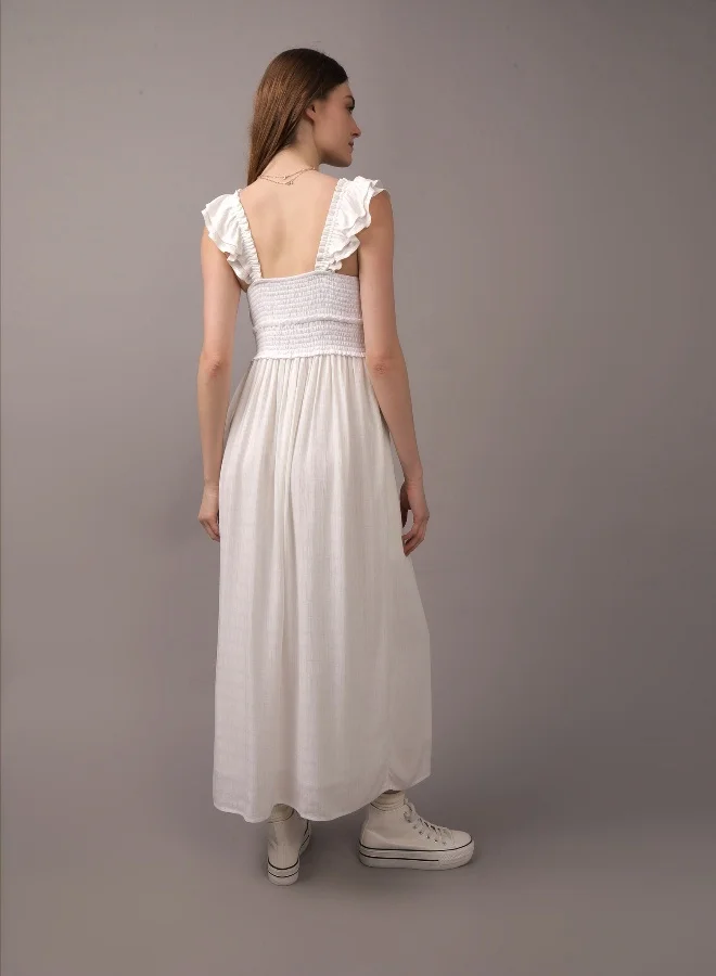 American Eagle Ruffled Cotton Maxi Dress
