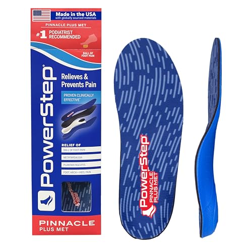 Pinnacle Plus Ball of Foot Pain Relief Orthotics Shoe Inserts for Metatarsalgia Arch Support Mortons Neuroma Pain Relief Made in USA Insoles with Metatarsal Pad M 1415