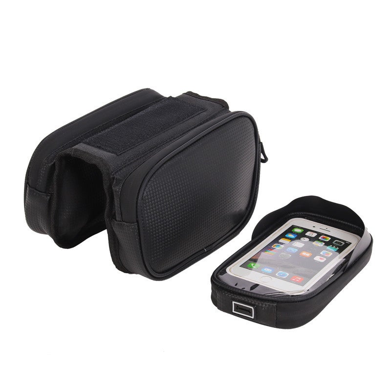 QJ Premium Waterproof PU Bike Handlebar Bag - Large Capacity Bicycle Front Storage Pouch with Secure 3-Strap System, Multi-Functional Cycling Accessory with Shoulder Strap for Mountain Road Commuter  Bikes - Image 5