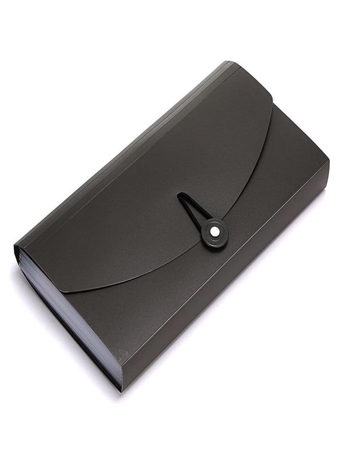 COI 13 Pockets Expanding Check Bill File Chequebook Folder-Hand-held Small Accordion File Folder Expandable Card Ticket Holder Plastic Business Document Organizer Wallet Case - Image 2