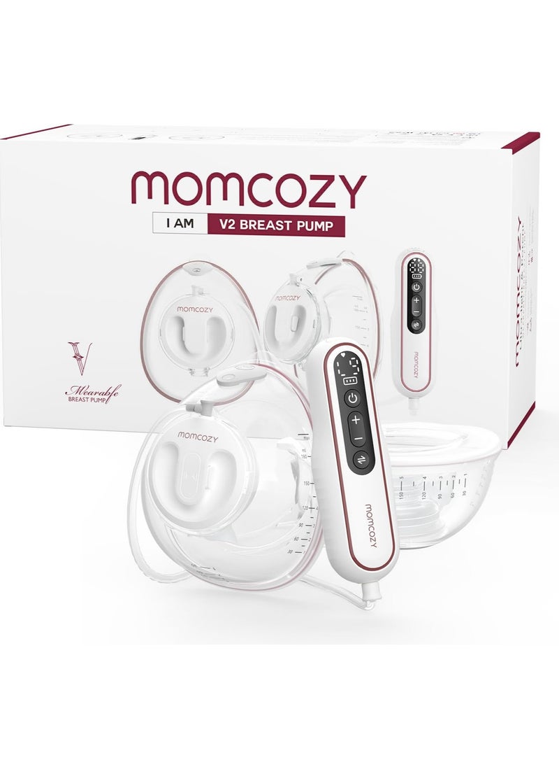 Momcozy V2 Wearable Electric Breast Pump – Hands-Free Pump with Multiple Suction Modes & 15 Levels – Quiet and Comfortable Design for Easy Breastfeeding