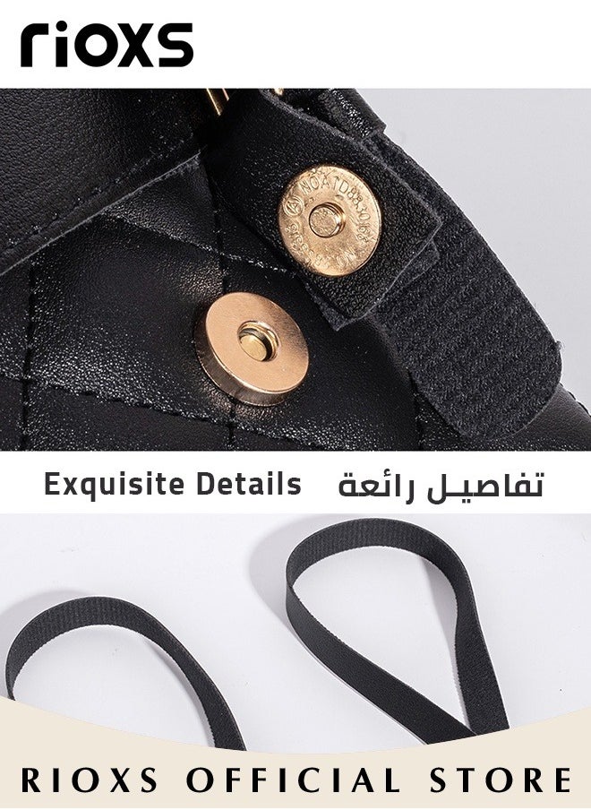 RIOXS - Women's Fashion Purse Backpack Leather Casual Ladies Shoulder Bag Potable Lightweight Waterproof Travel Backpack Black Small School Bag for Girls - Image 1