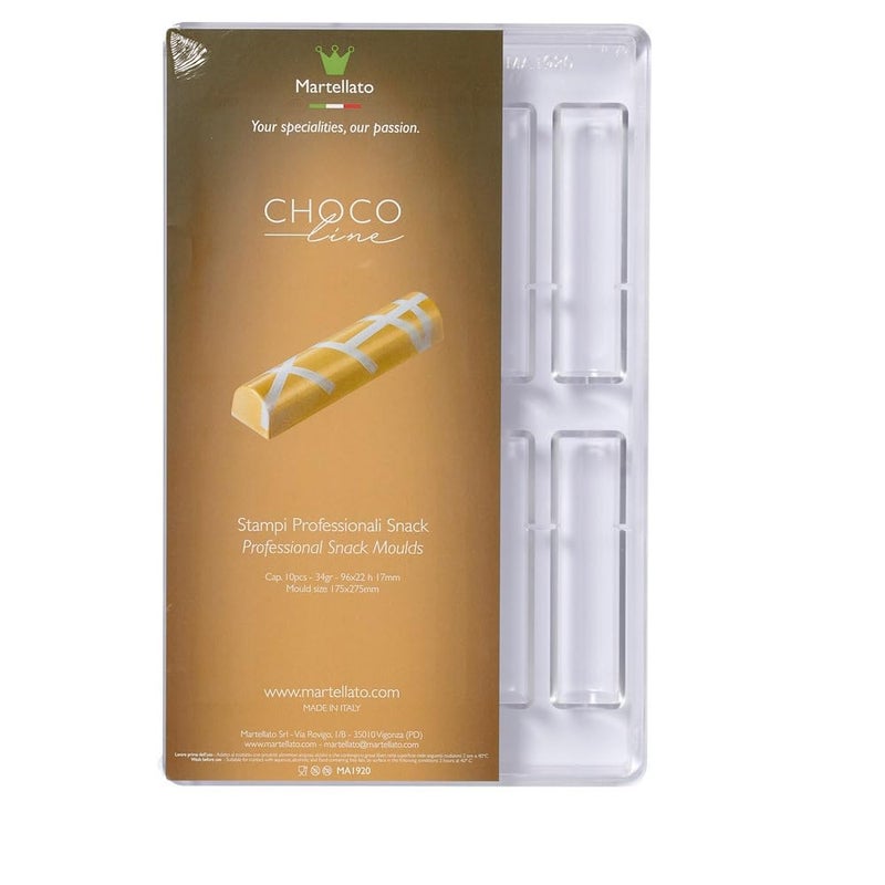 Martellato Polycarbonate Chocolate Mold HalfRound Bar Log 96mm