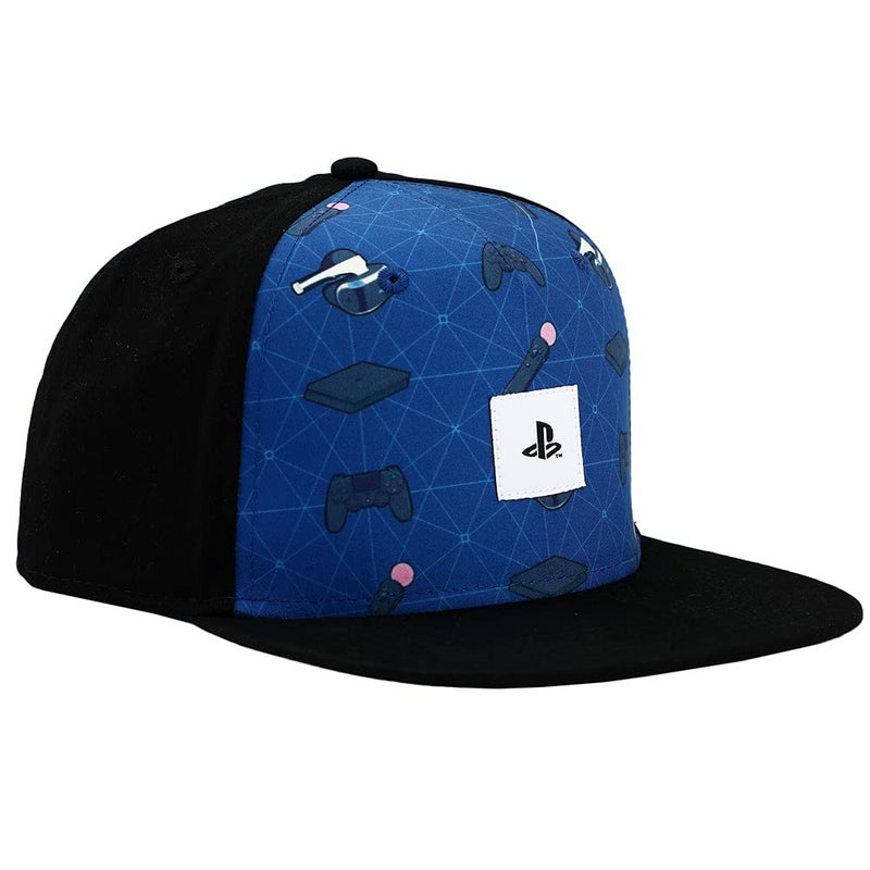 Bioworld Sony PlayStation Embroidered Logo Patch Gaming Icons Youth Flat Bill Hat Multicolored - Image 4