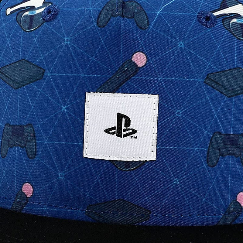 Bioworld Sony PlayStation Embroidered Logo Patch Gaming Icons Youth Flat Bill Hat Multicolored - Image 5